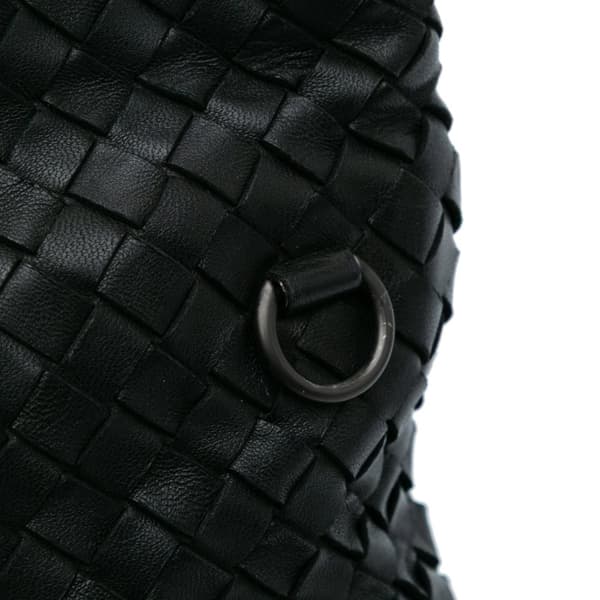 Pre-owned Bottega Veneta Nappa Intrecciato Fold Over Satchel Black