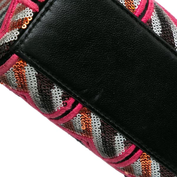 Pre-owned Dior Mini Patent Sequined Lady Dior Pink