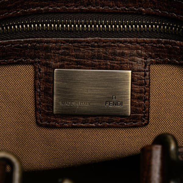 Pre-owned Fendi Zucca Canvas Etniko Handbag Brown