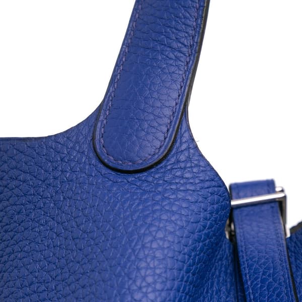Pre-owned Hermès Clemence Picotin Lock 18 Blue