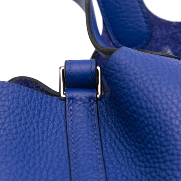 Pre-owned Hermès Clemence Picotin Lock 18 Blue