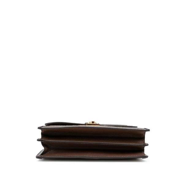 Pre-owned Gucci Small Jumbo GG Canvas Web Ophidia Top Handle Flap Brown
