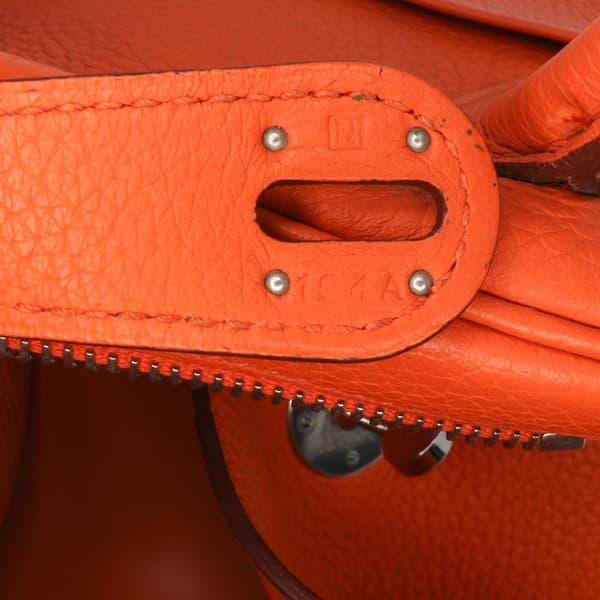 Pre-owned Hermès Clemence Lindy 34 Orange