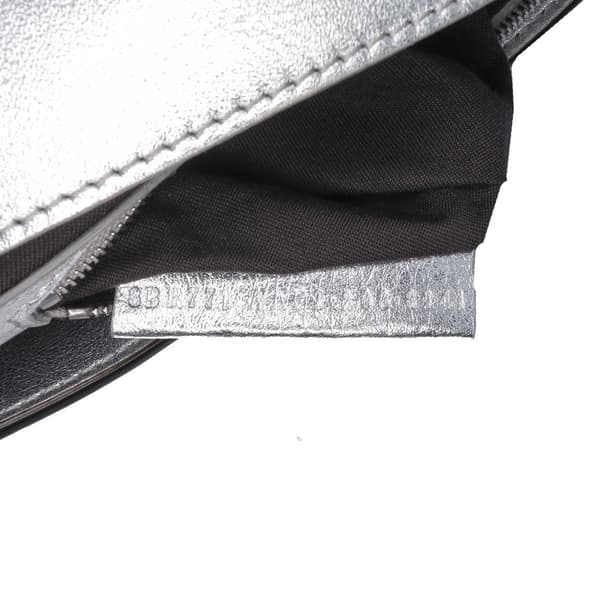 Pre-owned Fendi Large Zucca Embossed Baguette Satchel Silver