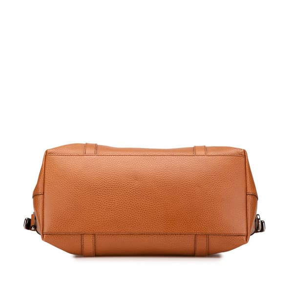 Pre-owned Gucci Leather GG Charm Dome Satchel Brown