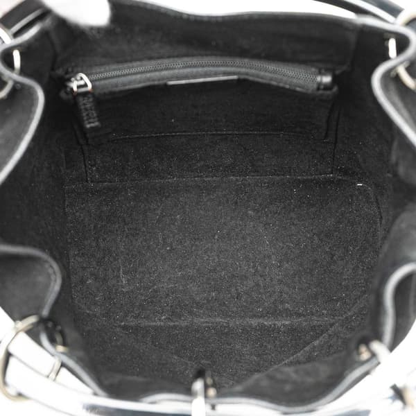 Pre-owned Gucci Suede Resin Hoop Handle Handbag Black