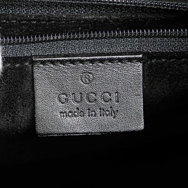 Pre-owned Gucci Suede Resin Hoop Handle Handbag Black