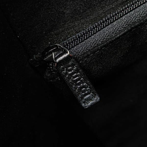 Pre-owned Gucci Suede Resin Hoop Handle Handbag Black