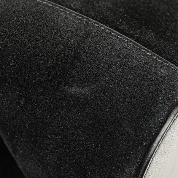 Pre-owned Gucci Suede Resin Hoop Handle Handbag Black