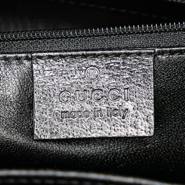 Pre-owned Gucci Leather Cinghiale Bamboo Tote Black