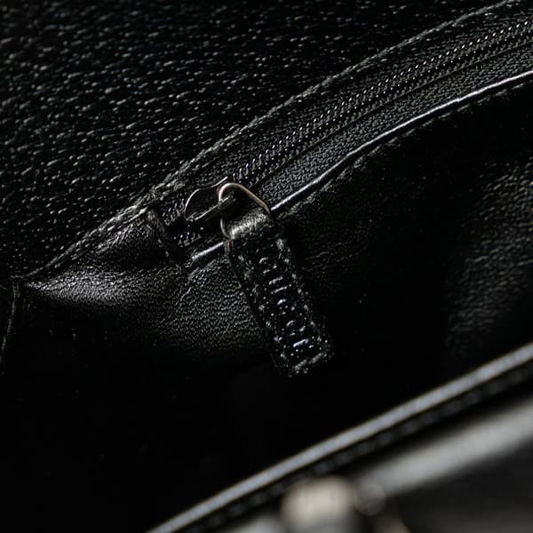 Pre-owned Gucci Leather Cinghiale Bamboo Tote Black
