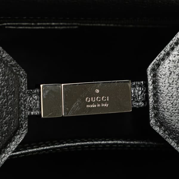 Pre-owned Gucci Leather Cinghiale Bamboo Tote Black
