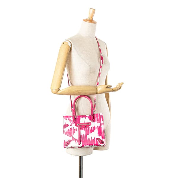 Pre-owned Balenciaga Mini Leather Papier A4 Satchel Pink