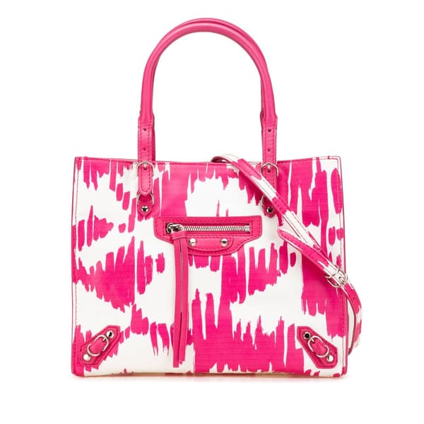 Pre-owned Balenciaga Mini Leather Papier A4 Satchel Pink