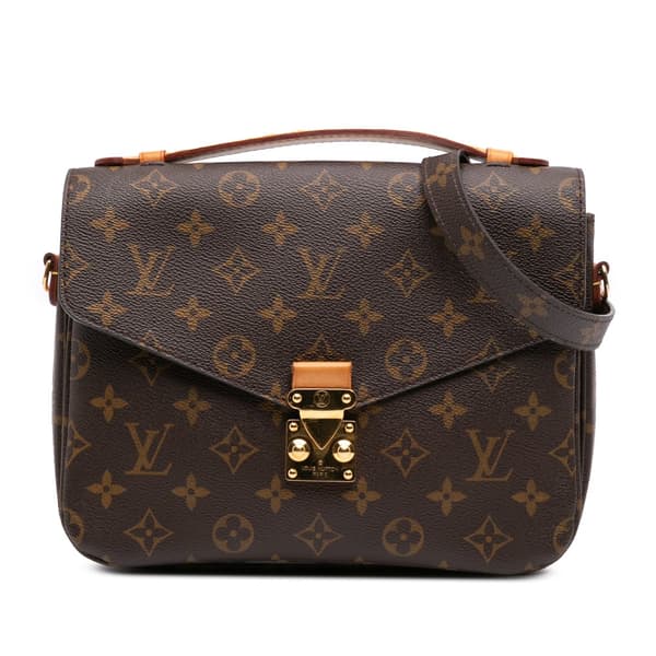 Pre-owned Louis Vuitton Monogram Pochette Metis Brown