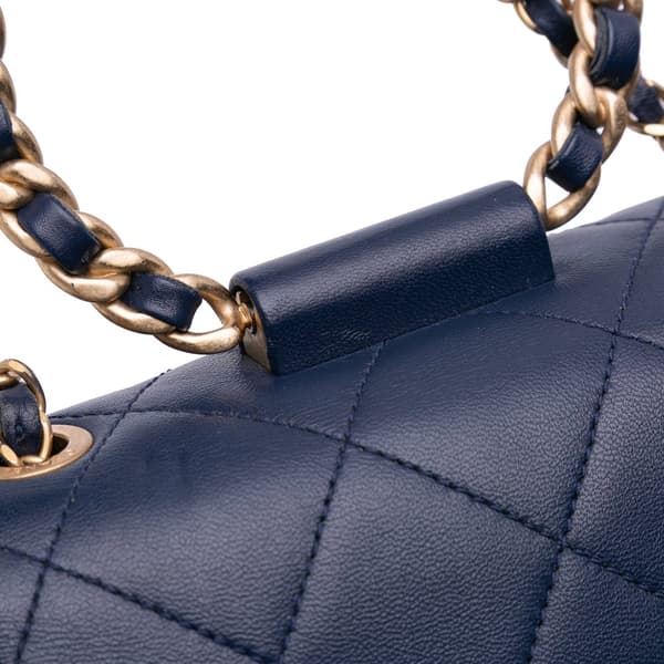 Pre-owned Chanel Mini Lambskin In The Loop Flap Blue