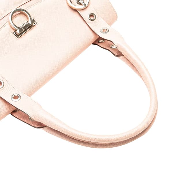 Pre-owned Ferragamo Leather Gancini Handbag Pink