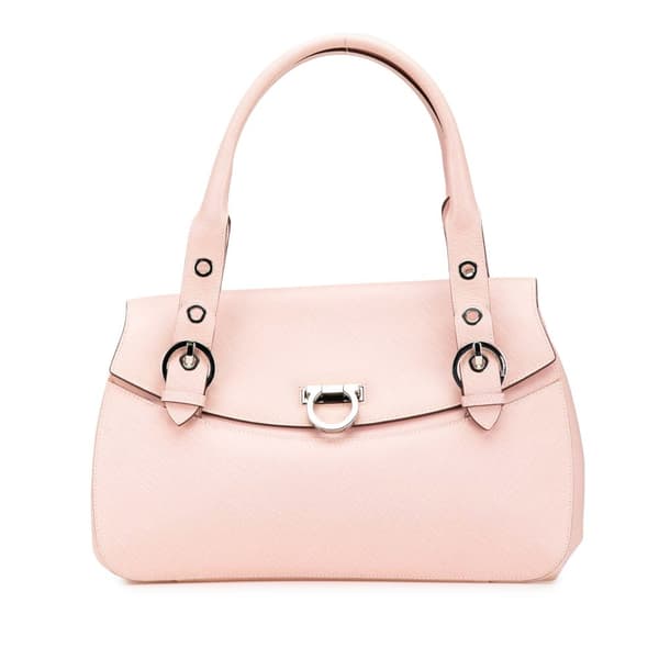 Pre-owned Ferragamo Leather Gancini Handbag Pink