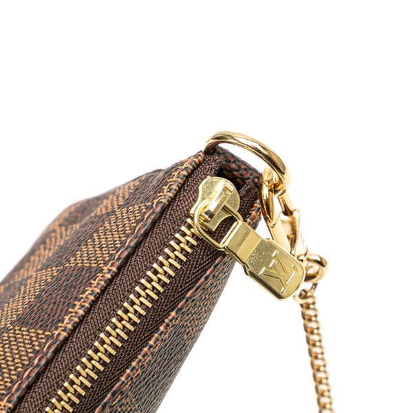 Pre-owned Louis Vuitton Damier Ebene Mini Pochette Accessoires Brown