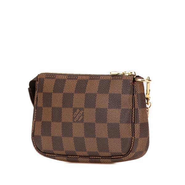 Pre-owned Louis Vuitton Damier Ebene Mini Pochette Accessoires Brown