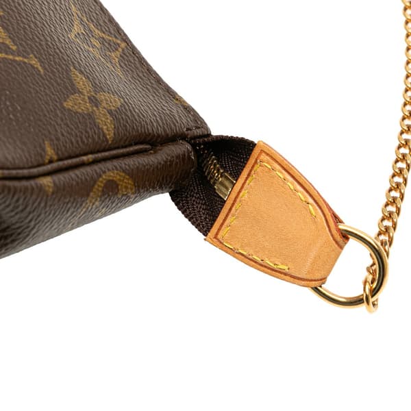 Pre-owned Louis Vuitton Monogram Mini Pochette Accessoires Brown