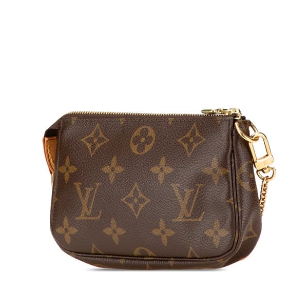 Pre-owned Louis Vuitton Monogram Mini Pochette Accessoires Brown