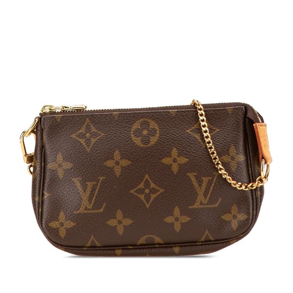 Pre-owned Louis Vuitton Monogram Mini Pochette Accessoires Brown
