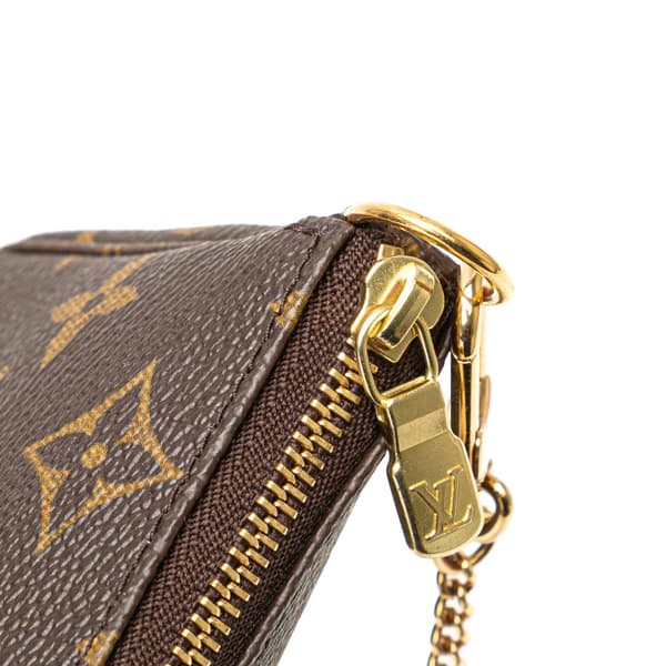 Pre-owned Louis Vuitton Monogram Mini Pochette Accessoires Brown