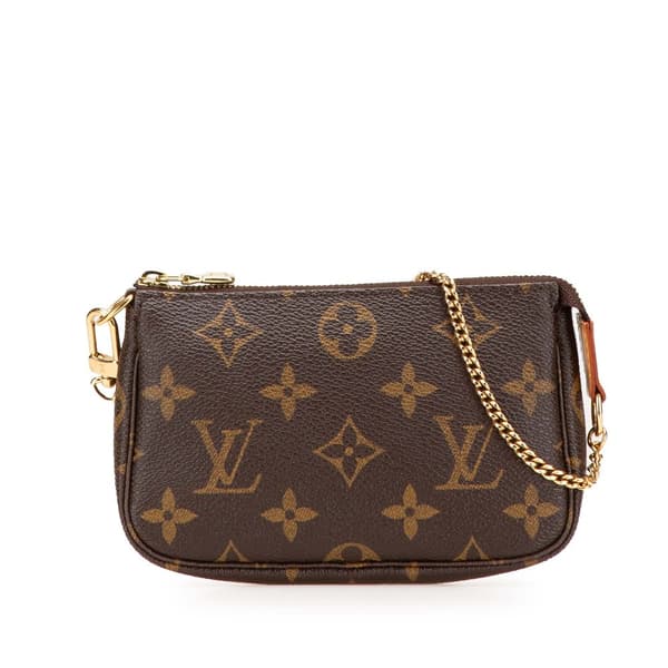 Pre-owned Louis Vuitton Monogram Mini Pochette Accessoires Brown