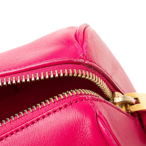 Pre-owned Saint Laurent Baby Leather Classic Duffle Satchel Pink