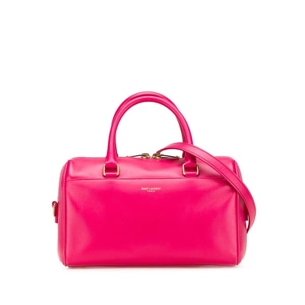 Pre-owned Saint Laurent Baby Leather Classic Duffle Satchel Pink