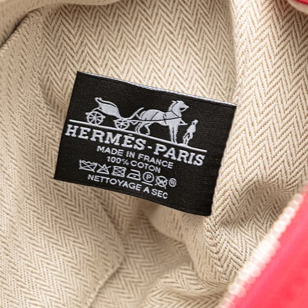 Pre-owned Hermès Small Toile Bride A Brac Pink