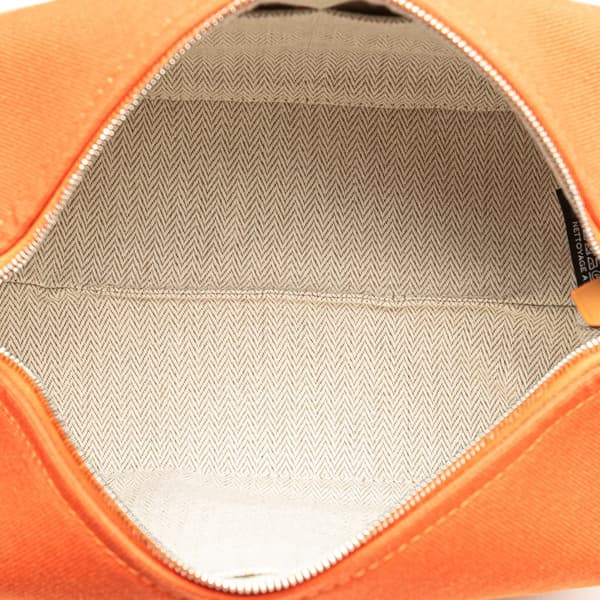 Pre-owned Hermès Small Toile Bride A Brac Orange