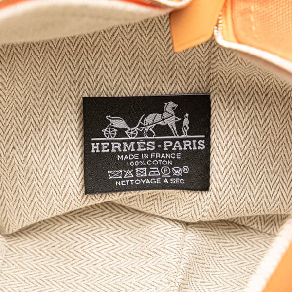 Pre-owned Hermès Small Toile Bride A Brac Orange