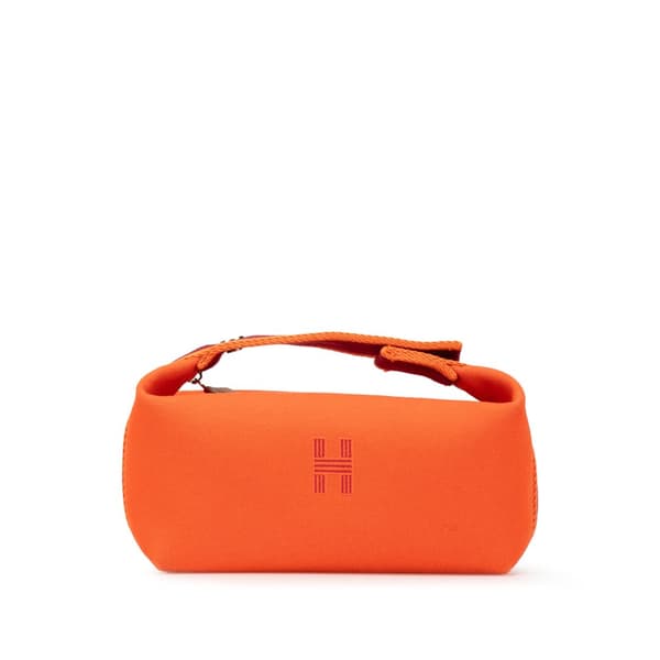 Pre-owned Hermès Small Toile Bride A Brac Orange