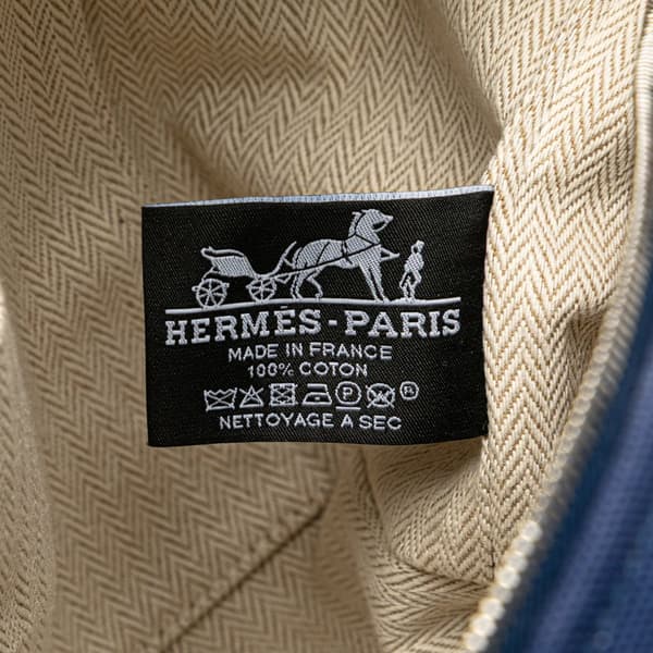 Pre-owned Hermès Large Toile Bride A Brac Blue