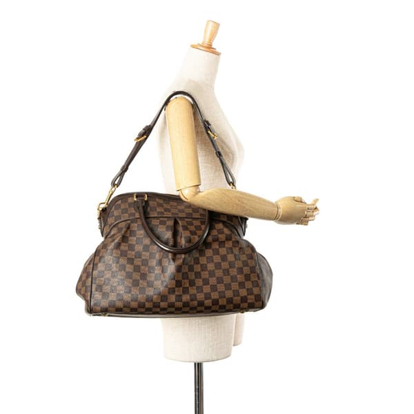 Pre-owned Louis Vuitton Damier Ebene Trevi GM Brown