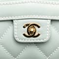 Miniatyrbillede 8 af 10: Pre-owned Chanel Quilted Lambskin Wild Stitch Top Handle Flap Blue