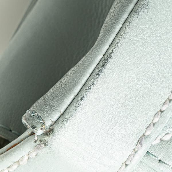 Pre-owned Chanel Quilted Lambskin Wild Stitch Top Handle Flap Blue