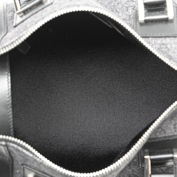 Pre-owned Bvlgari Logomania Denim Cylinder Handbag Black