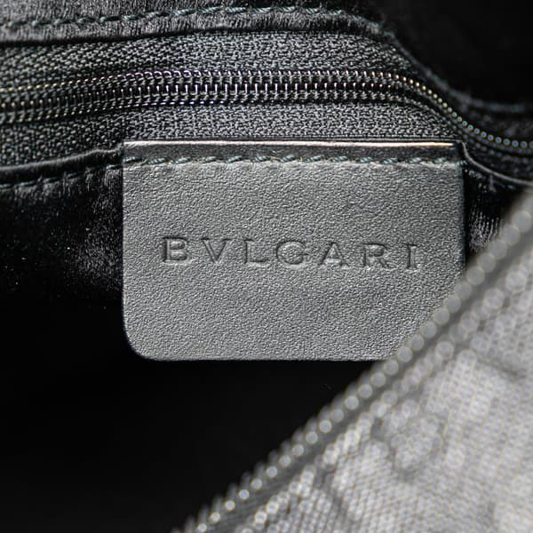 Pre-owned Bvlgari Logomania Denim Cylinder Handbag Black
