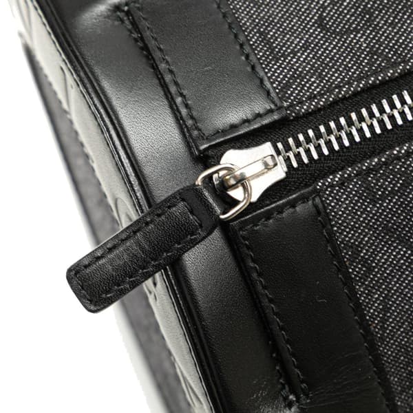 Pre-owned Bvlgari Logomania Denim Cylinder Handbag Black