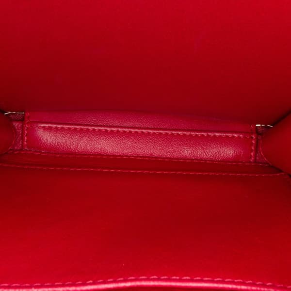 Pre-owned Chanel Small Caviar Filigree Vanity Case Red