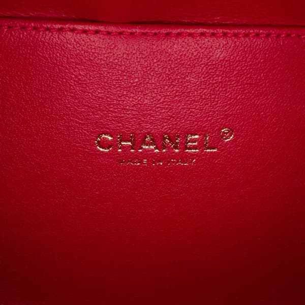 Pre-owned Chanel Small Caviar Filigree Vanity Case Red