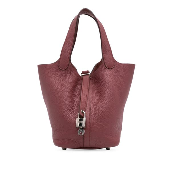 Pre-owned Hermès Clemence Picotin Lock 18 Red