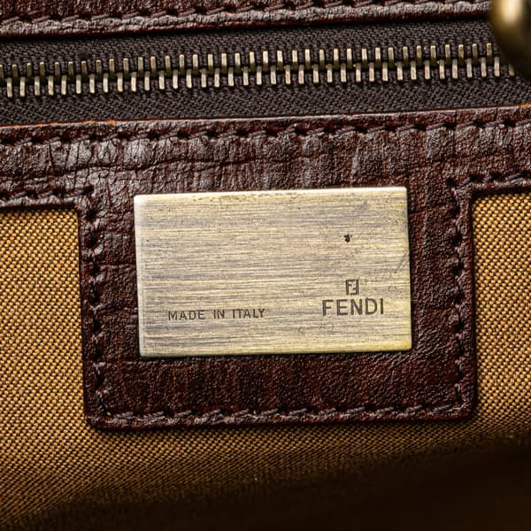 Pre-owned Fendi Zucca Canvas Etniko Handbag Brown