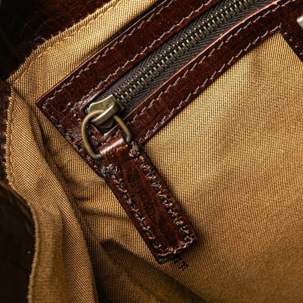 Pre-owned Fendi Zucca Canvas Etniko Handbag Brown