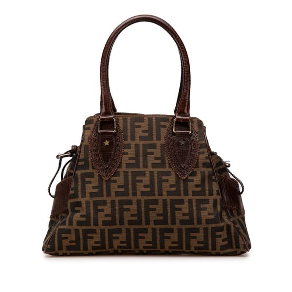 Pre-owned Fendi Zucca Canvas Etniko Handbag Brown