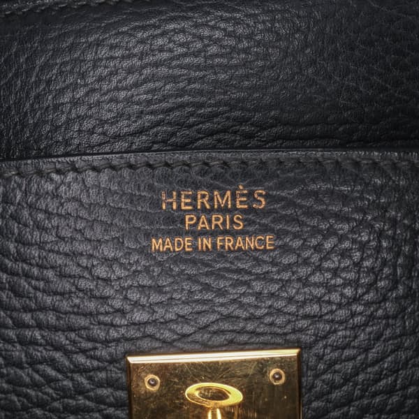 Pre-owned Hermès Clemence Birkin Retourne 35 Black