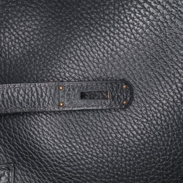 Pre-owned Hermès Clemence Birkin Retourne 35 Black